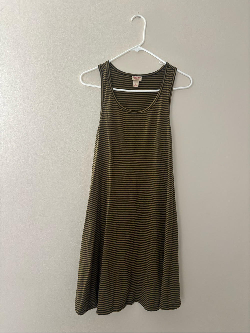 Mossimo Striped Olive and Black Tank Swing Dress